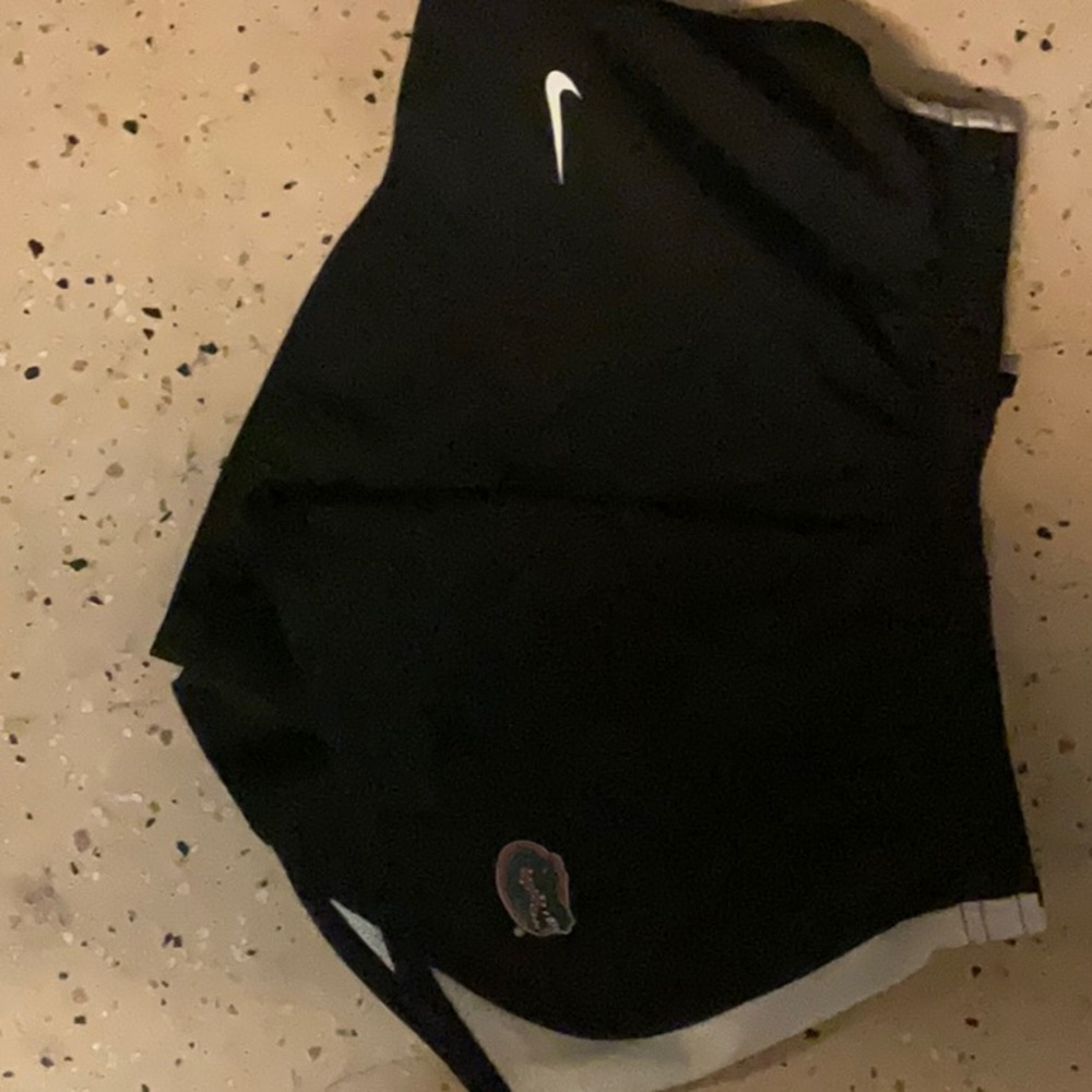 Nike Black Athletic Shorts with White Swoosh